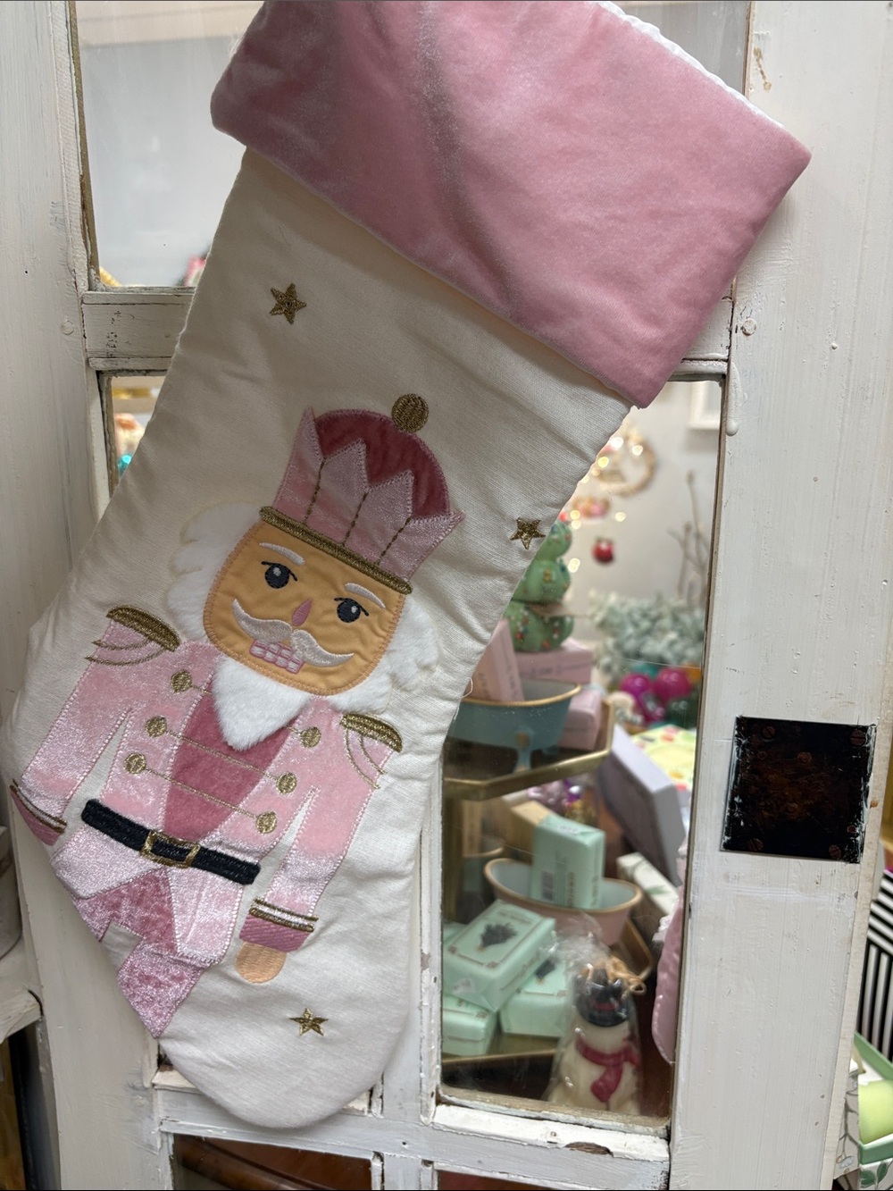 Pink Nutcracker Velvet Holiday Stocking - Unbranded